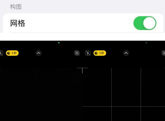 带岭苹果手机维修网点分享iPhone如何开启九宫格构图功能