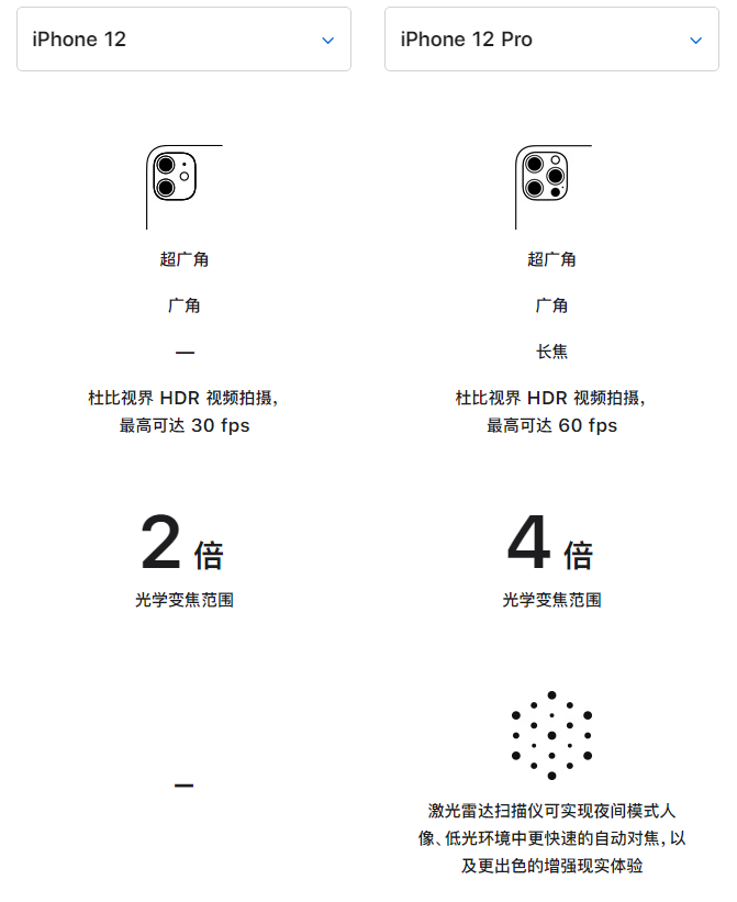 带岭苹果手机维修分享苹果 iPhone 12 与 iPhone 12 Pro 选哪款 
